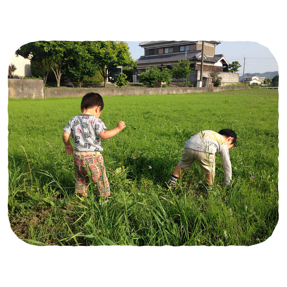 田んぼと子供たち